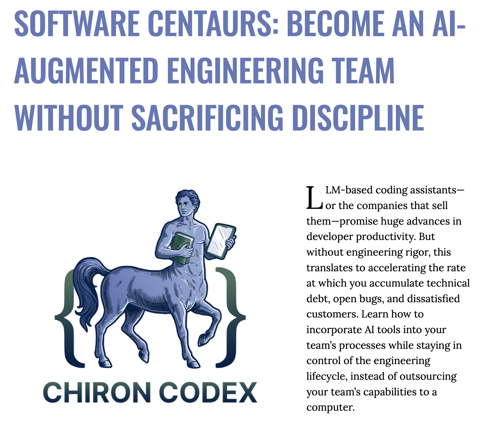 Software Centaurs: Become an AI-Augmented Engineering Team Without Sacrificing Discipline